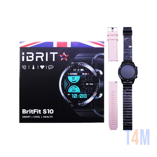 Smartwatch iBRIT Britfit S10 com Pulseira de Aço Preto